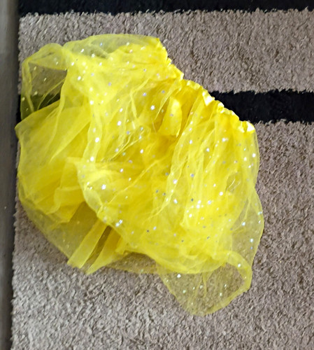 Women yellow glitter tutu - women's,